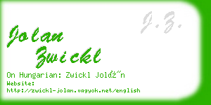 jolan zwickl business card